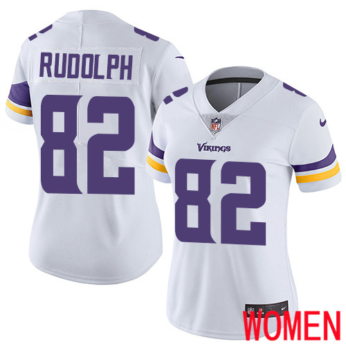 Minnesota Vikings 82 Limited Kyle Rudolph White Nike NFL Road Women Jersey Vapor Untouchable